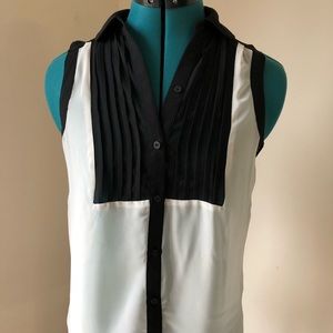 Black and white blouse